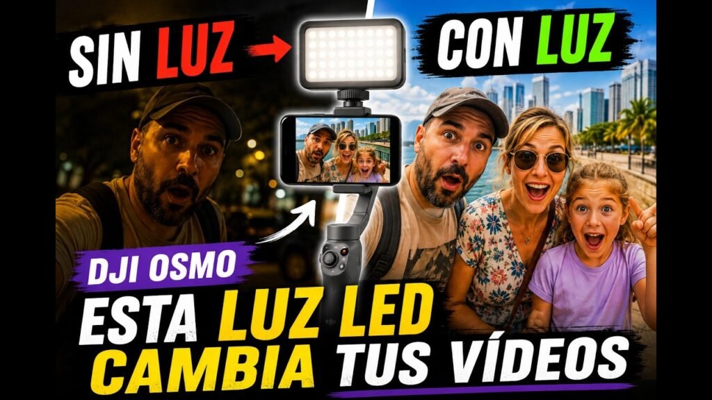 La mejor luz LED para grabar con el DJI Osmo Mobile 75 La mejor luz LED para grabar con el DJI Osmo Mobile
